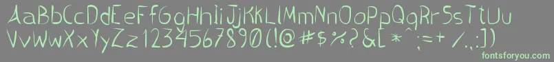 PincelHandwrite Font – Green Fonts on Gray Background