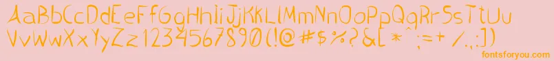 PincelHandwrite Font – Orange Fonts on Pink Background