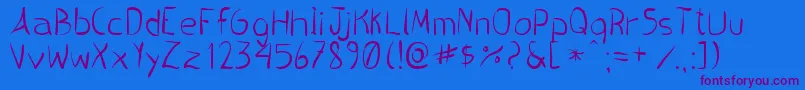 PincelHandwrite Font – Purple Fonts on Blue Background