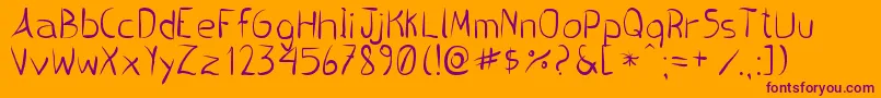 PincelHandwrite Font – Purple Fonts on Orange Background