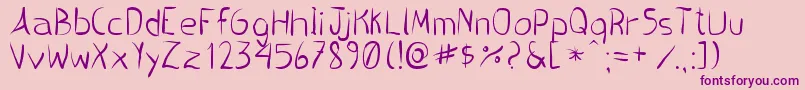 PincelHandwrite Font – Purple Fonts on Pink Background