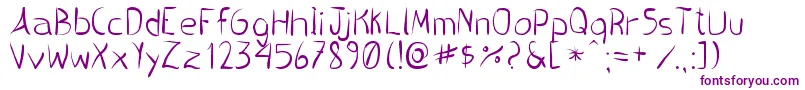 PincelHandwrite-Schriftart – Violette Schriften auf weißem Hintergrund