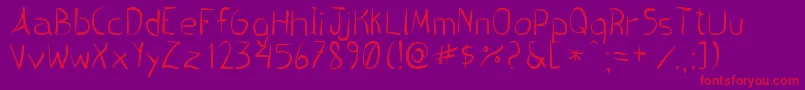 PincelHandwrite Font – Red Fonts on Purple Background