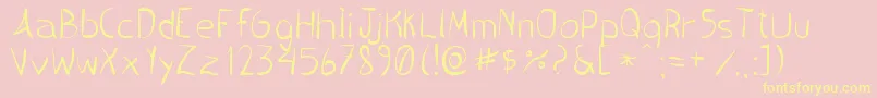 PincelHandwrite Font – Yellow Fonts on Pink Background