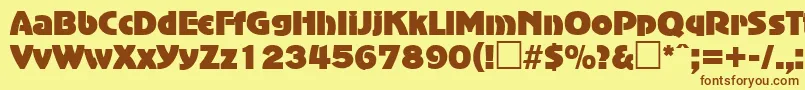 AdvertisersgothicRegular Font – Brown Fonts on Yellow Background