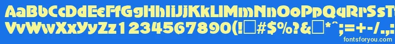 AdvertisersgothicRegular Font – Yellow Fonts on Blue Background