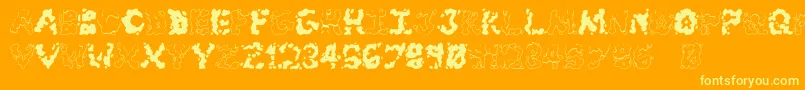 Archi Font – Yellow Fonts on Orange Background