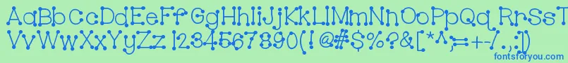 Hellobubblebutt Font – Blue Fonts on Green Background