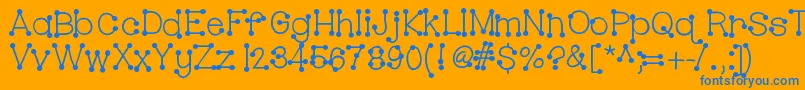 Hellobubblebutt Font – Blue Fonts on Orange Background
