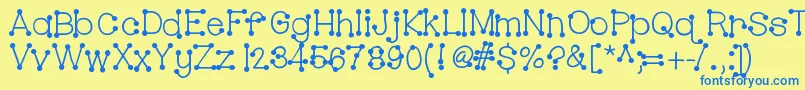 Hellobubblebutt Font – Blue Fonts on Yellow Background