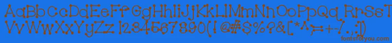 Hellobubblebutt Font – Brown Fonts on Blue Background