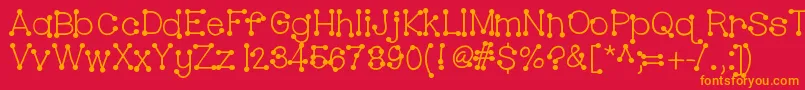 Hellobubblebutt Font – Orange Fonts on Red Background