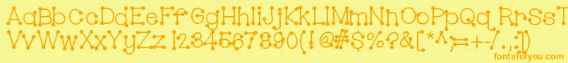 Hellobubblebutt Font – Orange Fonts on Yellow Background