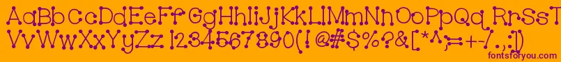 Hellobubblebutt Font – Purple Fonts on Orange Background