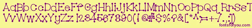 Hellobubblebutt Font – Purple Fonts on Yellow Background