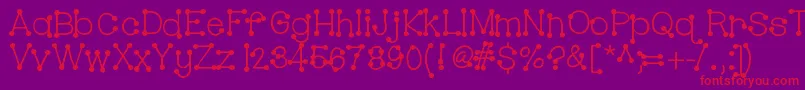 Hellobubblebutt-Schriftart – Rote Schriften auf violettem Hintergrund