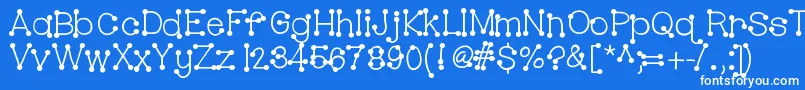 Hellobubblebutt Font – White Fonts on Blue Background