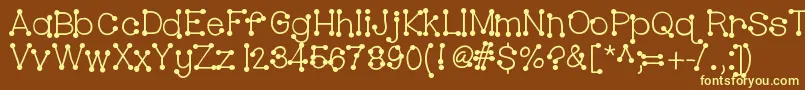 Hellobubblebutt Font – Yellow Fonts on Brown Background