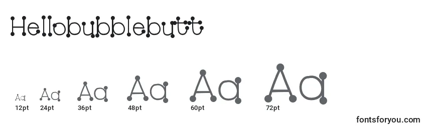 Hellobubblebutt Font Sizes