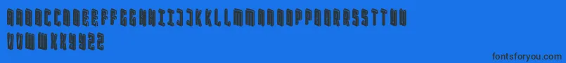 Blockbaq2-Schriftart – Schwarze Schriften auf blauem Hintergrund