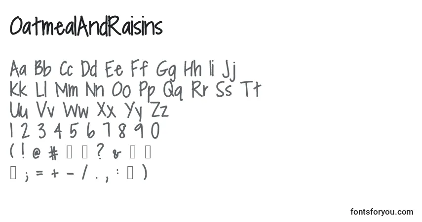OatmealAndRaisins Font – alphabet, numbers, special characters