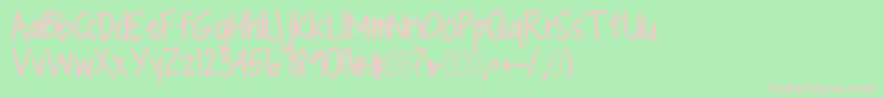 OatmealAndRaisins Font – Pink Fonts on Green Background