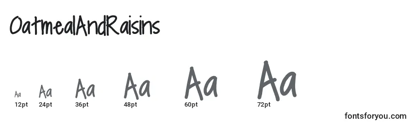 Размеры шрифта OatmealAndRaisins