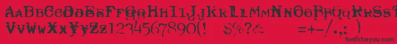 TypewriterRoyal200Trashed Font – Black Fonts on Red Background