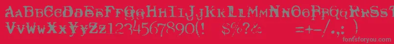 TypewriterRoyal200Trashed Font – Gray Fonts on Red Background