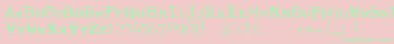 TypewriterRoyal200Trashed-Schriftart – Grüne Schriften auf rosa Hintergrund