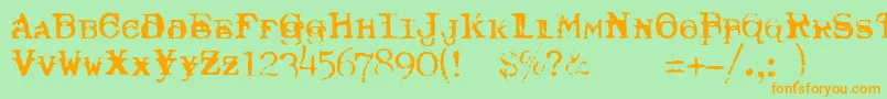 Police TypewriterRoyal200Trashed – polices orange sur fond vert