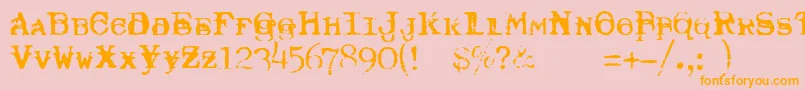 TypewriterRoyal200Trashed Font – Orange Fonts on Pink Background