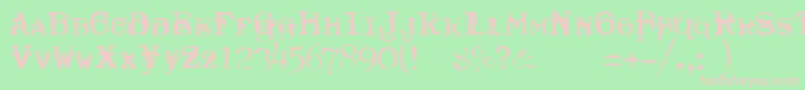 TypewriterRoyal200Trashed-fontti – vaaleanpunaiset fontit vihreällä taustalla