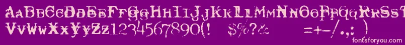 TypewriterRoyal200Trashed Font – Pink Fonts on Purple Background