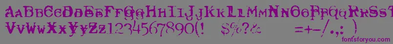 TypewriterRoyal200Trashed-Schriftart – Violette Schriften auf grauem Hintergrund