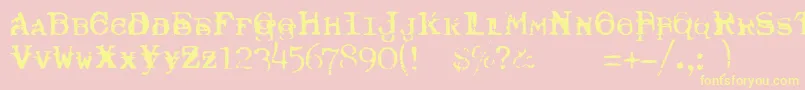 TypewriterRoyal200Trashed Font – Yellow Fonts on Pink Background