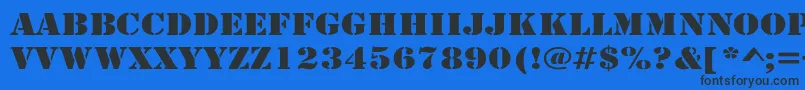 LarchmereWide Font – Black Fonts on Blue Background