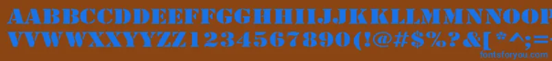 LarchmereWide Font – Blue Fonts on Brown Background