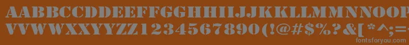 フォントLarchmereWide – 茶色の背景に灰色の文字