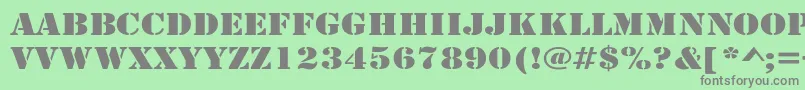 フォントLarchmereWide – 緑の背景に灰色の文字