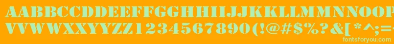 LarchmereWide Font – Green Fonts on Orange Background