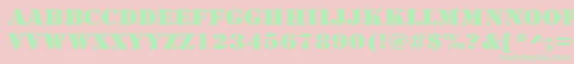 LarchmereWide Font – Green Fonts on Pink Background