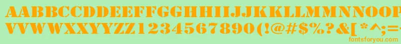 LarchmereWide Font – Orange Fonts on Green Background