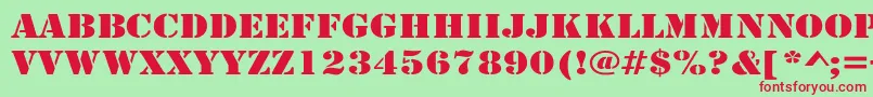 LarchmereWide Font – Red Fonts on Green Background