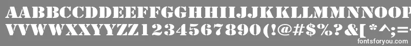LarchmereWide-Schriftart – Weiße Schriften auf grauem Hintergrund