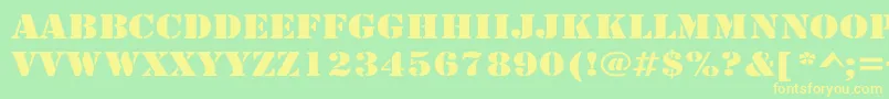 LarchmereWide Font – Yellow Fonts on Green Background