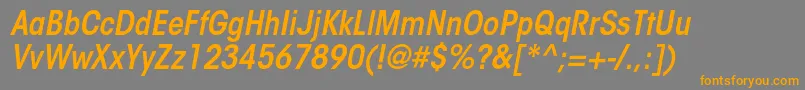 フォントItcavantgardestdDemicnobl – オレンジの文字は灰色の背景にあります。