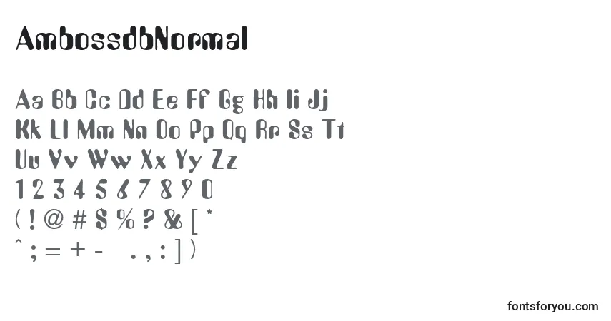 A fonte AmbossdbNormal – alfabeto, números, caracteres especiais