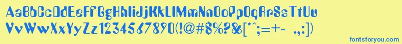 AmbossdbNormal Font – Blue Fonts on Yellow Background
