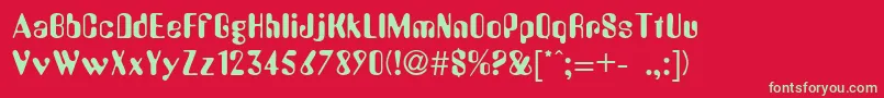AmbossdbNormal Font – Green Fonts on Red Background